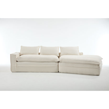 Modern Minimalist Modular Sectional Sofa With Deep Seats And Right Facing Chaise Home Essentials