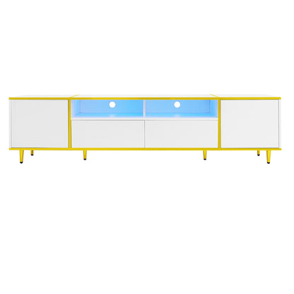 TV Stand For TVs Up To 80", Entertainment Center With 2 Shelves And LED Lights Hearth and Haven
