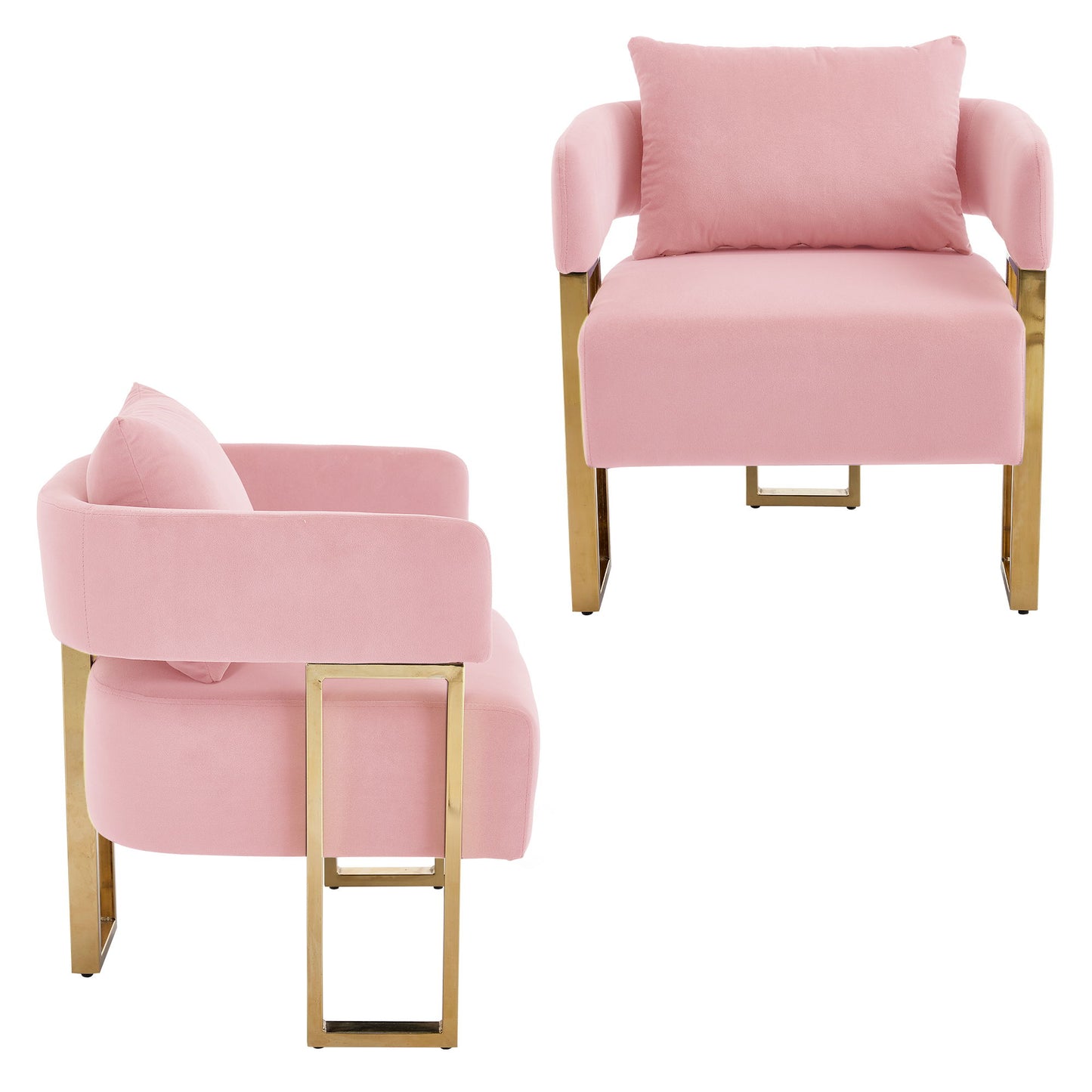 Modern Classic Design Decorative Chair Teddy Fleece Upholstered And Metal Foot Home Essentials