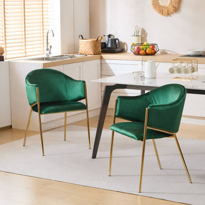Modern Upholstered Dining Chair With Frame And Plush Velvet Noble House