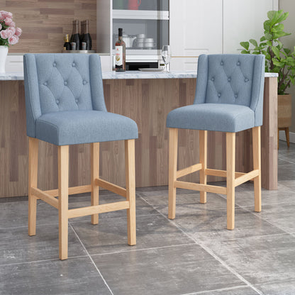 Ethereon - Tufted Counter Stool (Set of 2) Noble House