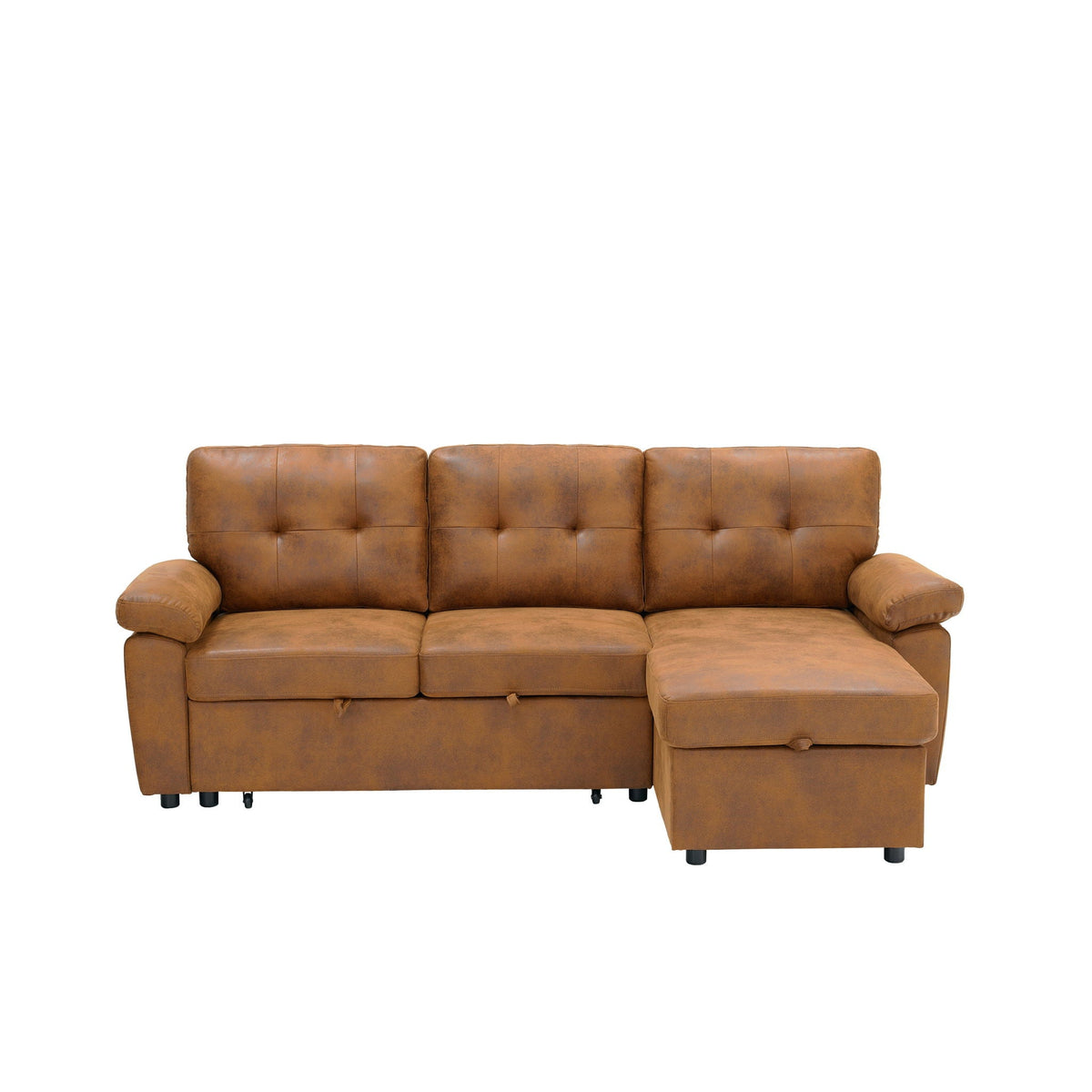 Convertible L - Sectional Sofa Bed With Storage Chaise And Padded Armrests Home Essentials