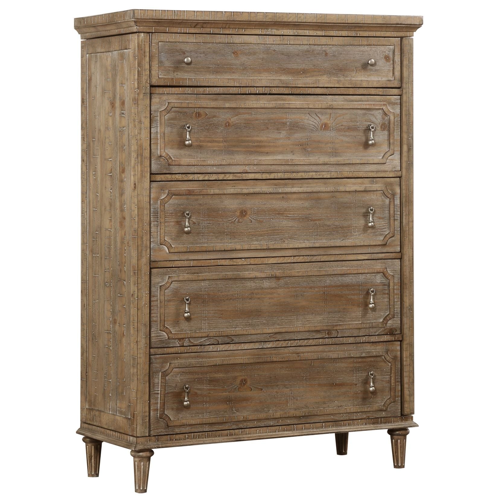 5 Drawer Chest With Construction - Taupe Home Essentials