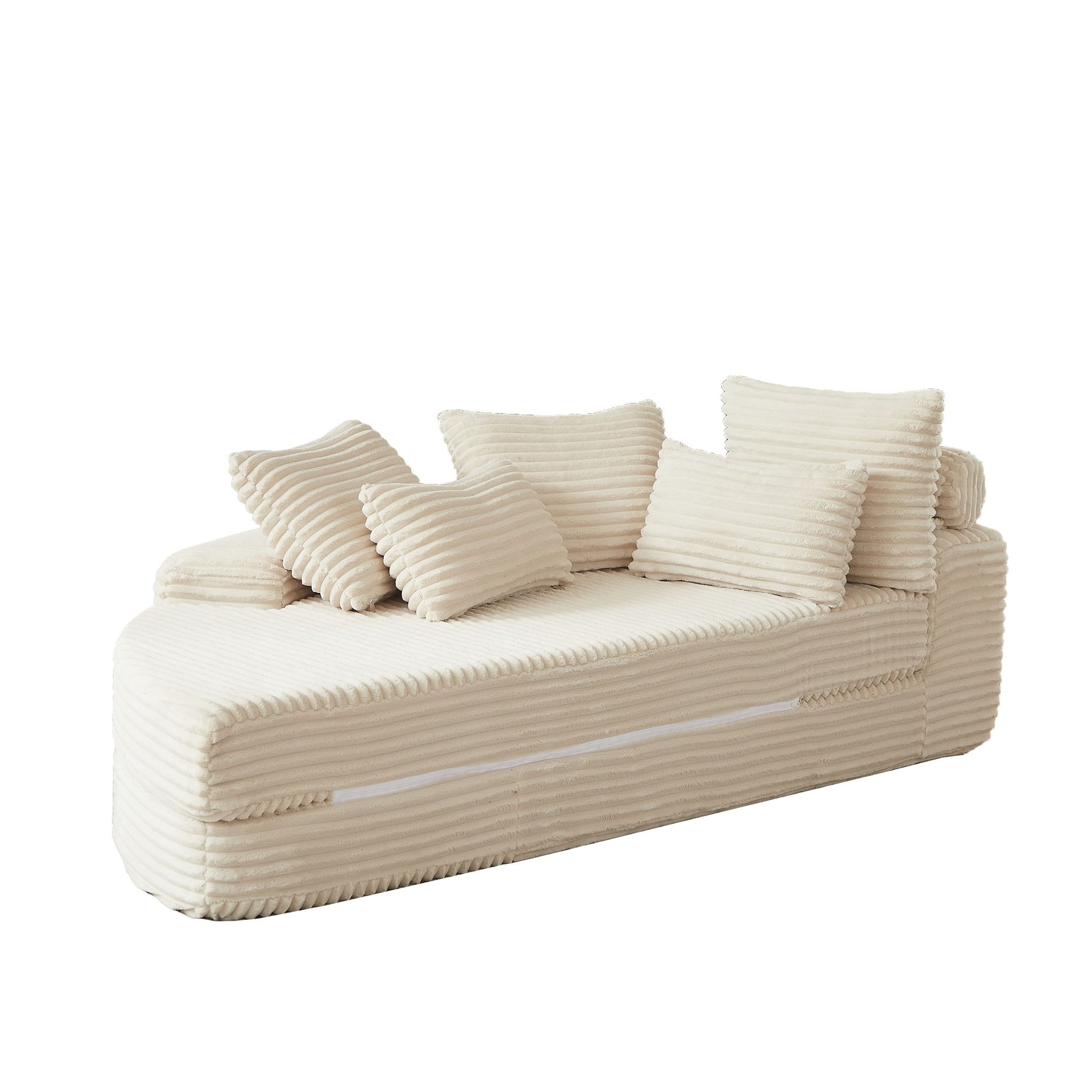 Semi Circular 2 In 1 Sofa Bed With Neck Pillow And Throw Pillows Home Essentials
