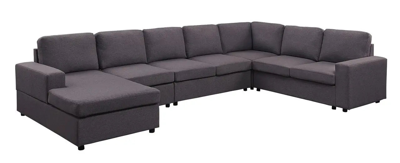 Tifton - Linen 7 Seat Reversible Modular Sectional Sofa Chaise Lilola Home