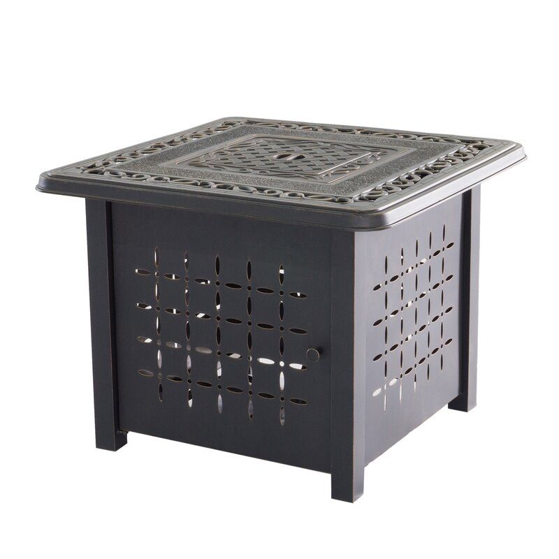 Aluminum Square Firepit Table - Bronze