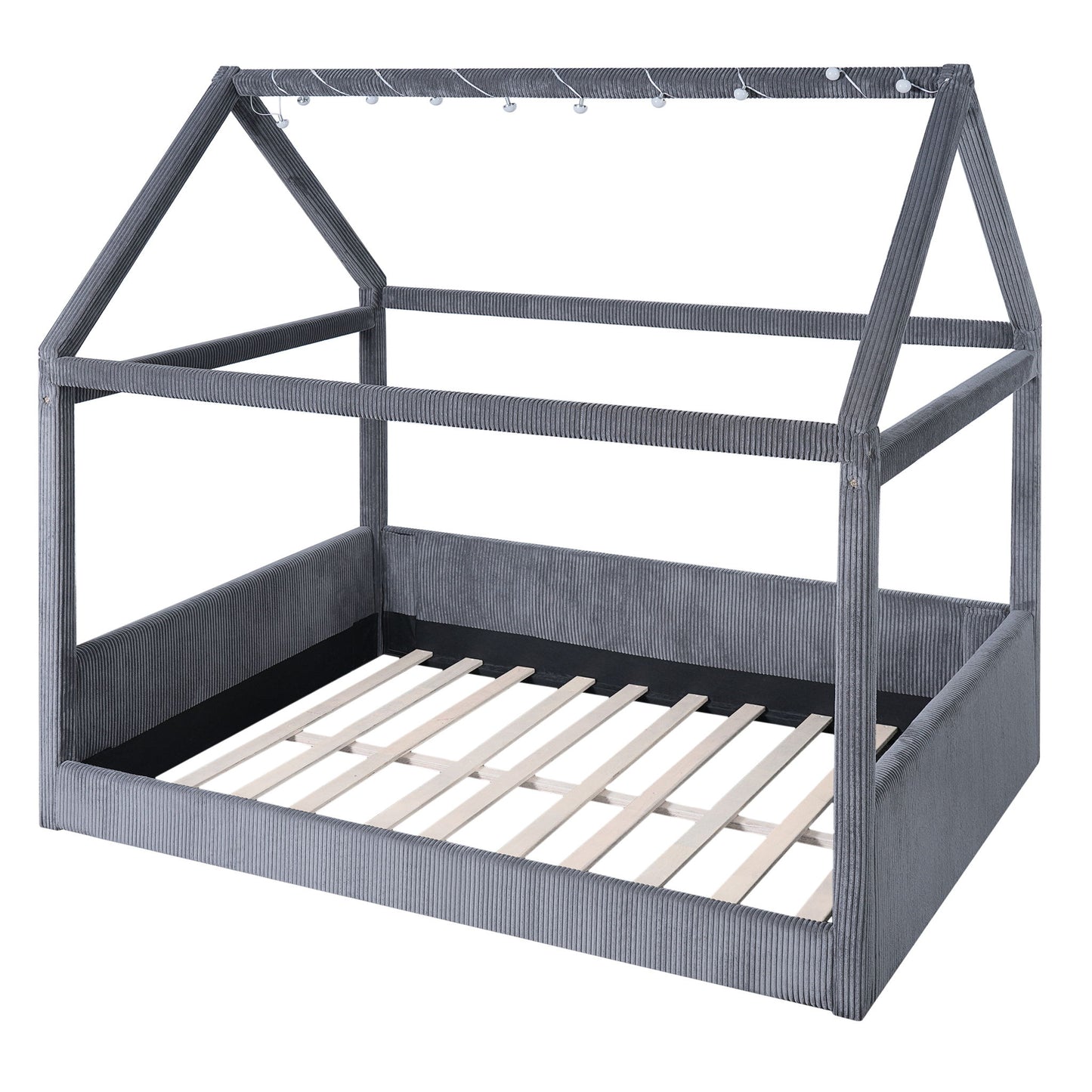 Upholstered House Style Daybed With LED Light Strips Dreamland