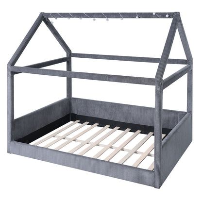 Upholstered House Style Daybed With LED Light Strips Dreamland