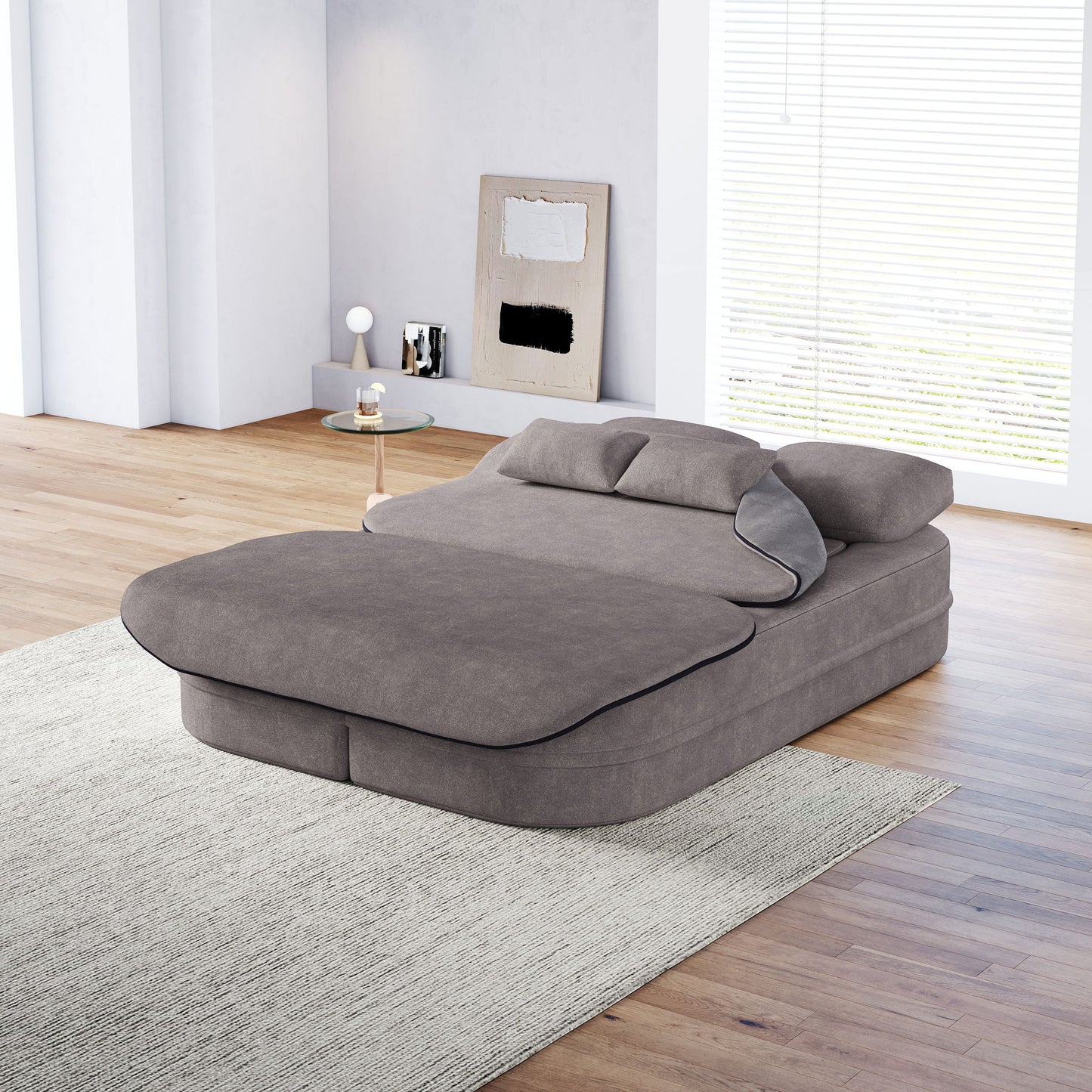 2 In 1 Foldable Sofa Bed With Multi Functional Blanket, Floor Lounge Sofa Home Essentials