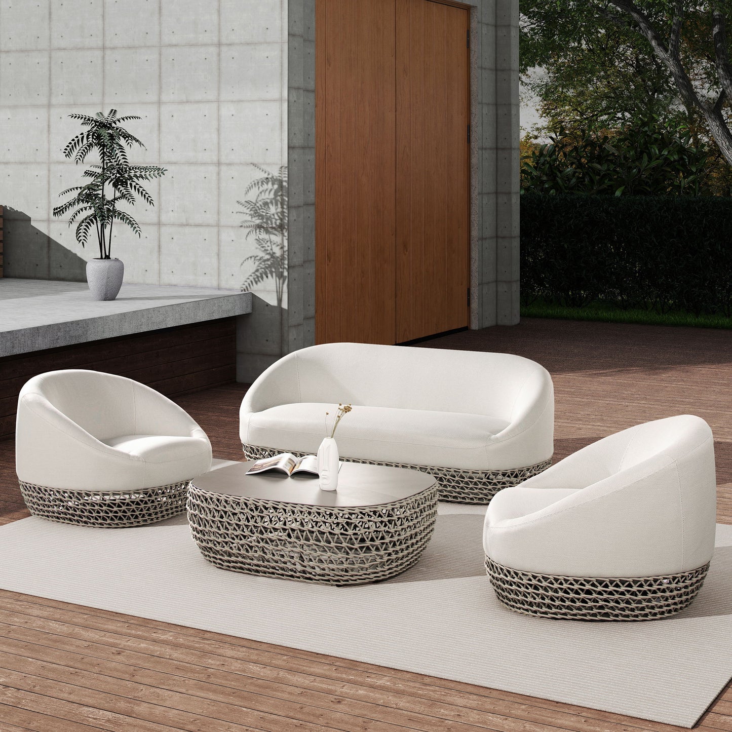 Willow - Upholstered Patio Deep Seating Sofa Jennifer Taylor Home