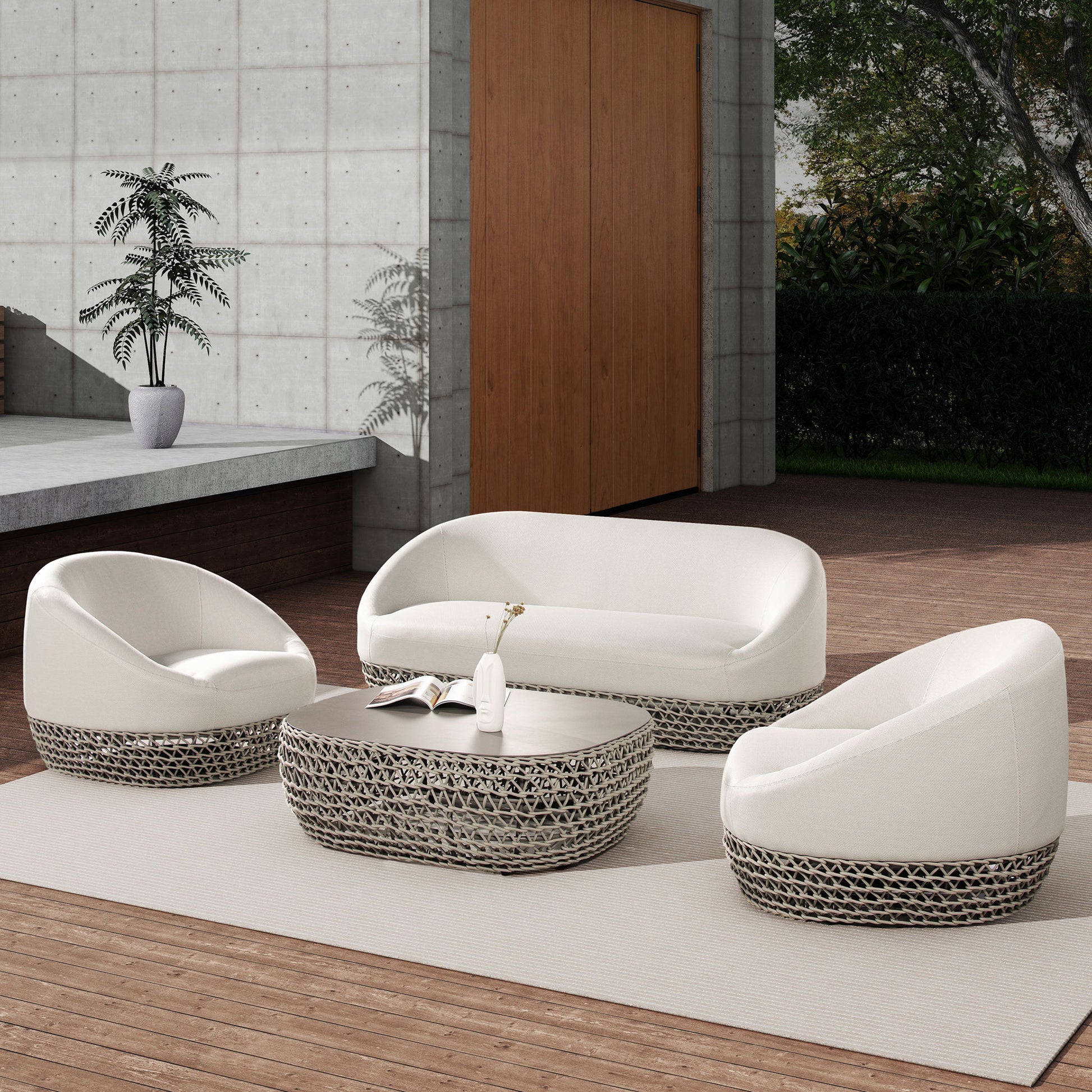 Willow - Upholstered Patio Deep Seating Sofa Jennifer Taylor Home
