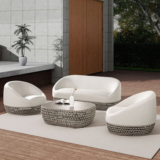 Willow - Upholstered Patio Deep Seating Sofa Jennifer Taylor Home