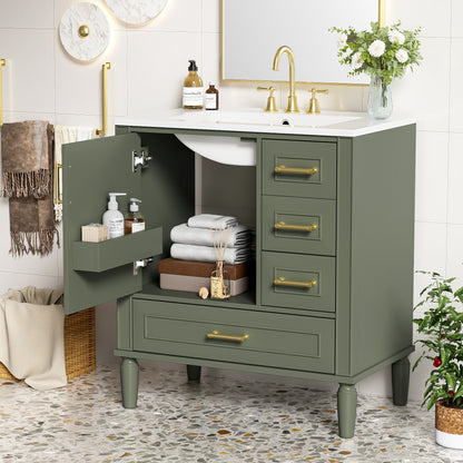 Traditional Bathroom Vanity Set With Soft Close Doors Hearth and Haven