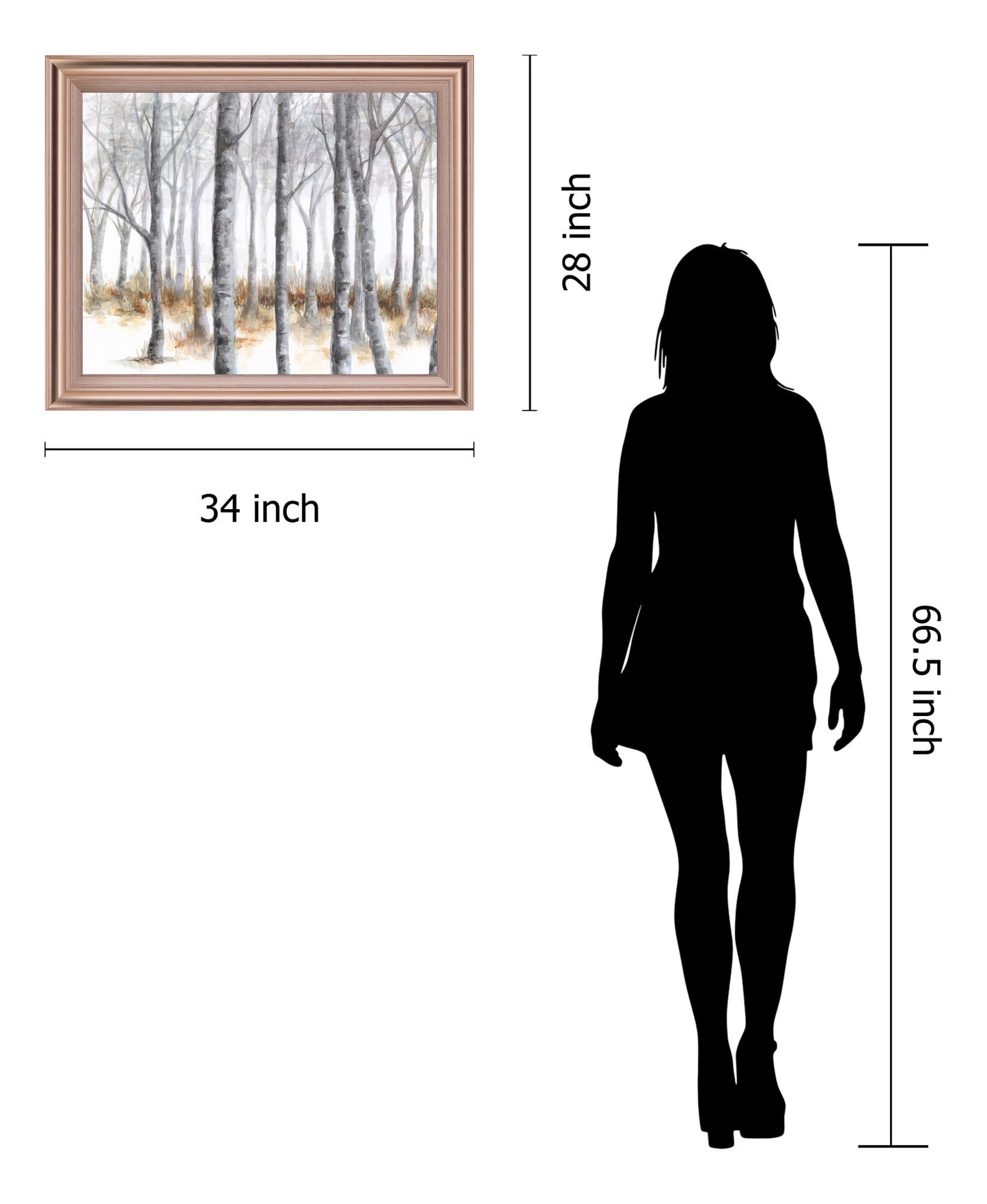 Whispering Silver Woods - 28" x 34" Framed Wall Art