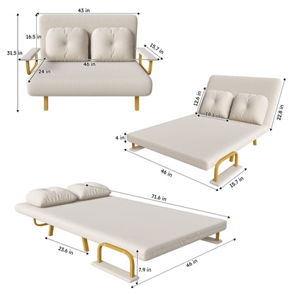 5 In 1 Convertible Sofa Bed For 2 With Adjustable Backrest Home Essentials