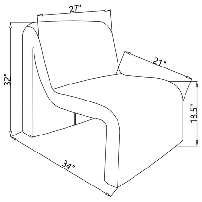 Winne - Curved Armless Accent Chair Furniture Max