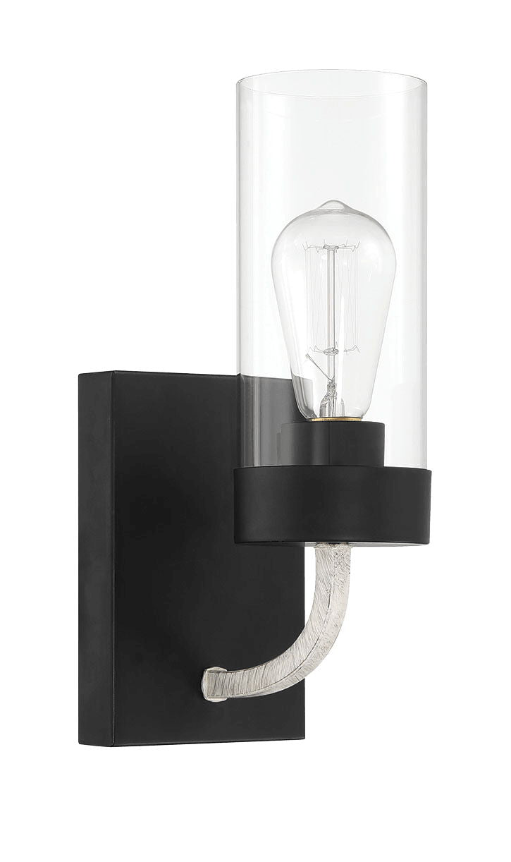 Zephyr - Single Light Sconce - Black / Clear Ashcroft Furniture