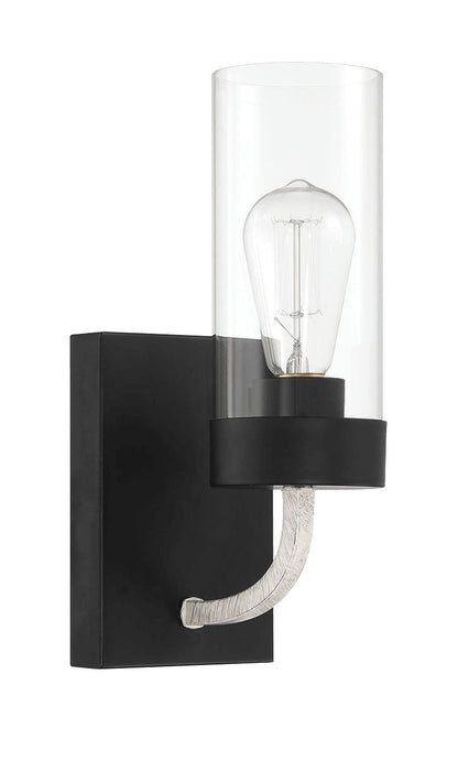 Zephyr - Single Light Sconce - Black / Clear Ashcroft Furniture