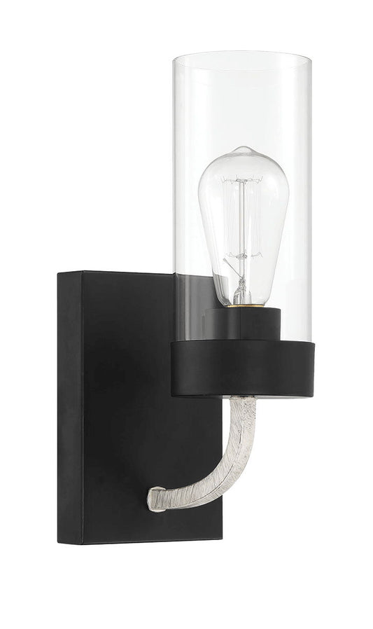 Zephyr - Single Light Sconce - Black / Clear Ashcroft Furniture