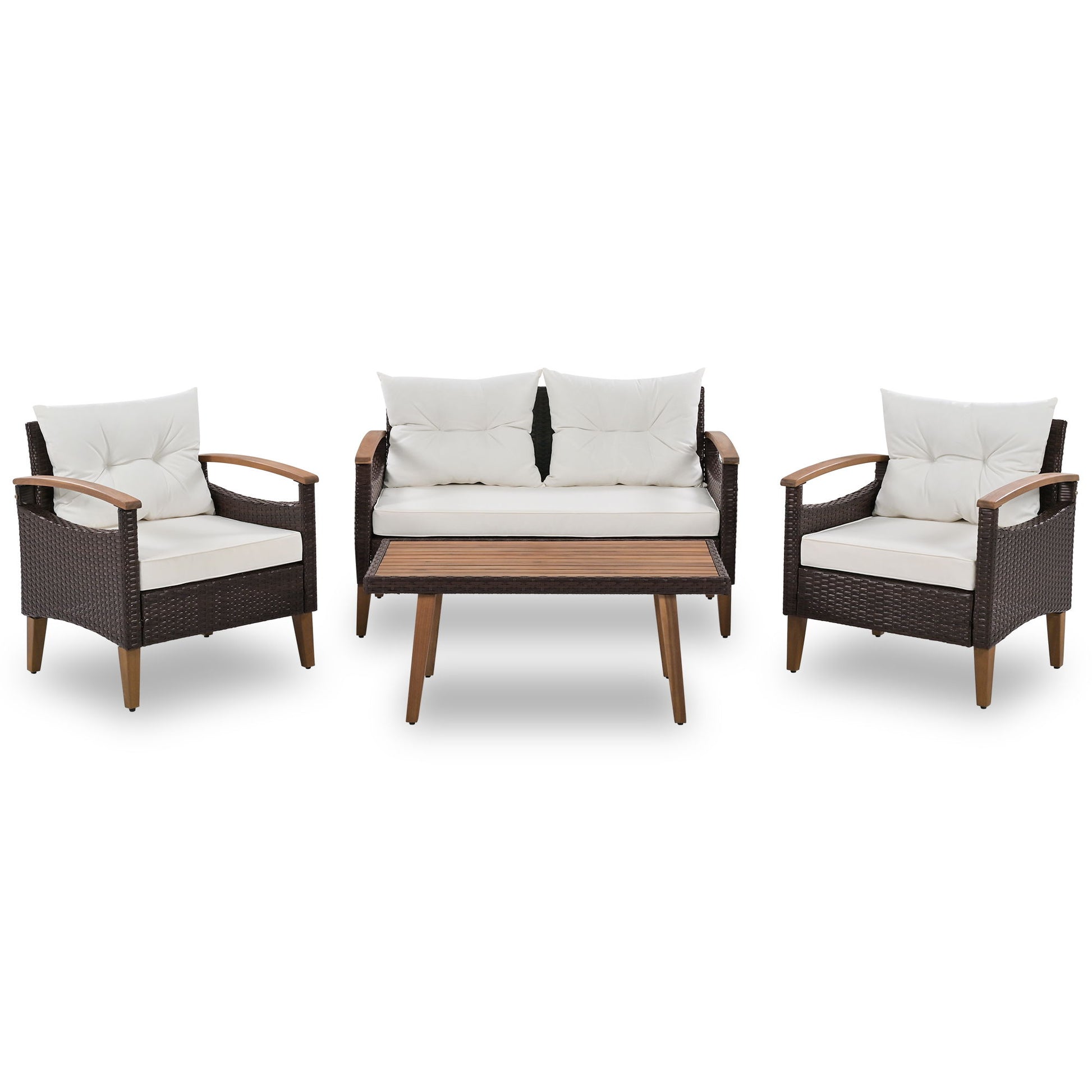 4 Piece Garden Furniture, Patio Seating Set Hearth and Haven
