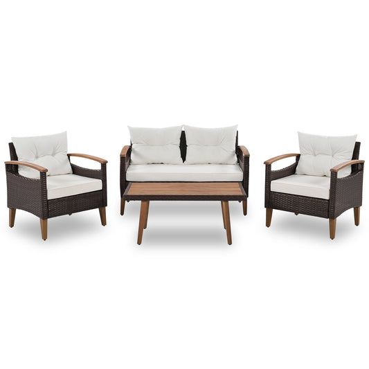 4 Piece Garden Furniture, Patio Seating Set Hearth and Haven