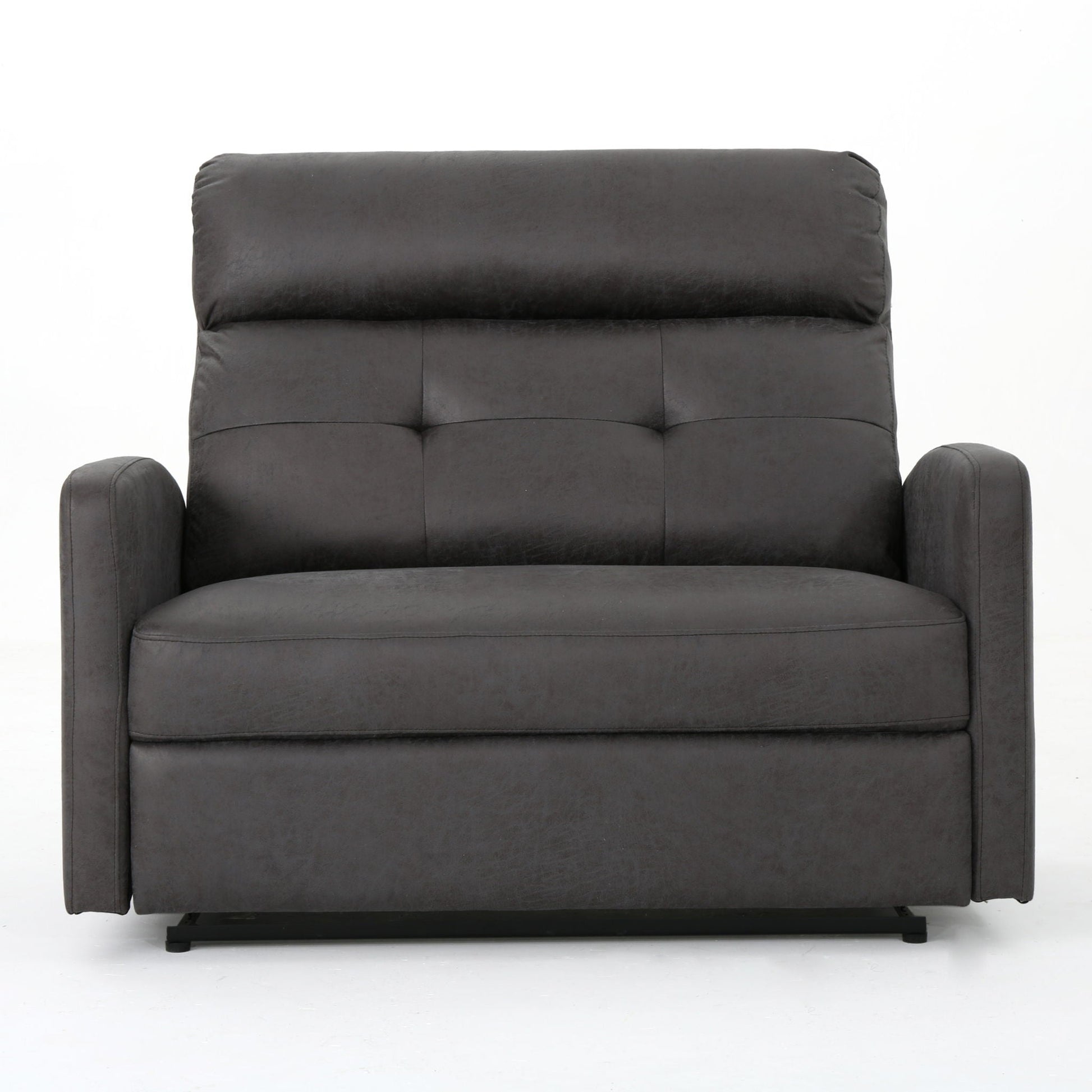 Alma - Contemporary Upholstered Loveseat Recliner - Slate Noble House
