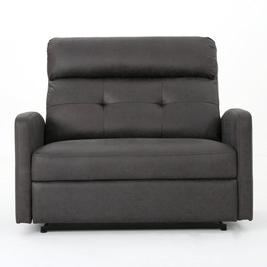 Alma - Contemporary Upholstered Loveseat Recliner - Slate Noble House