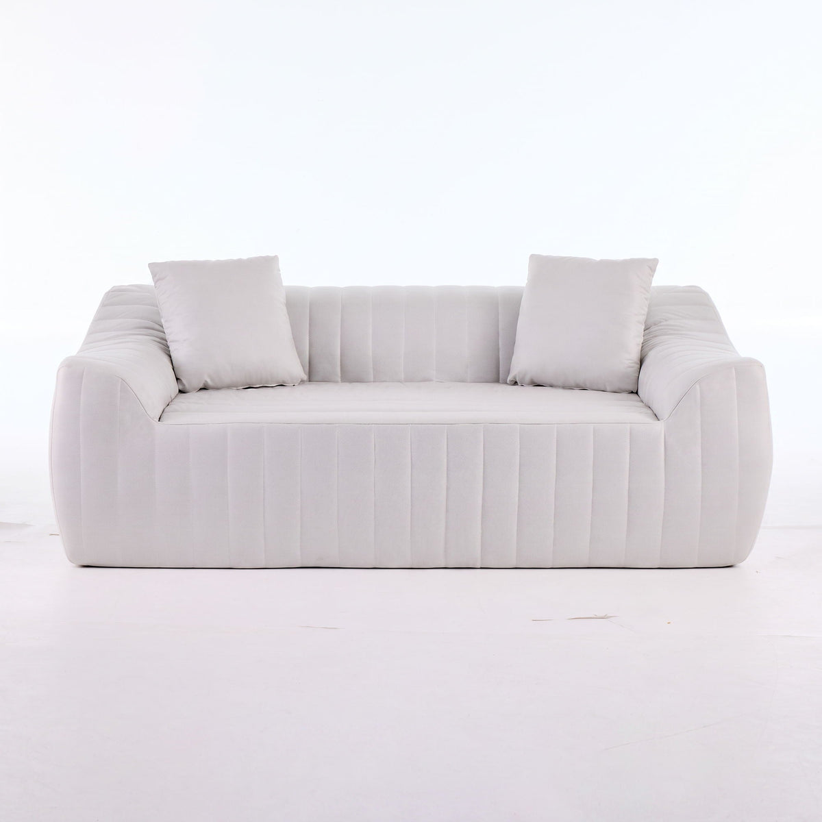 Oversized 2 Seater Loveseat With 2 Decor Throw Pillows, Deep Seat Sofa For Living Rooms Hearth and Haven