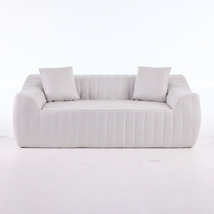 Oversized 2 Seater Loveseat With 2 Decor Throw Pillows, Deep Seat Sofa For Living Rooms Hearth and Haven
