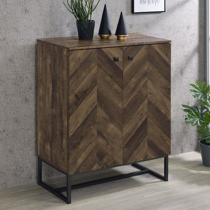 Carolyn - 2 Door Engineered Accent Wood Cabinet - Rustic Oak CoasterEveryday
