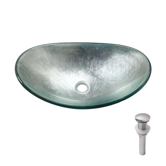 Tempered Glass Vessel Sink With Boat Shape Pop-Up Drain Daily Nest