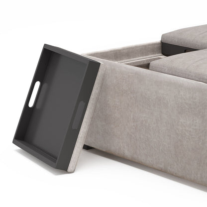 Avalon - Square Coffee Table, Storage Ottoman Simpli-Home