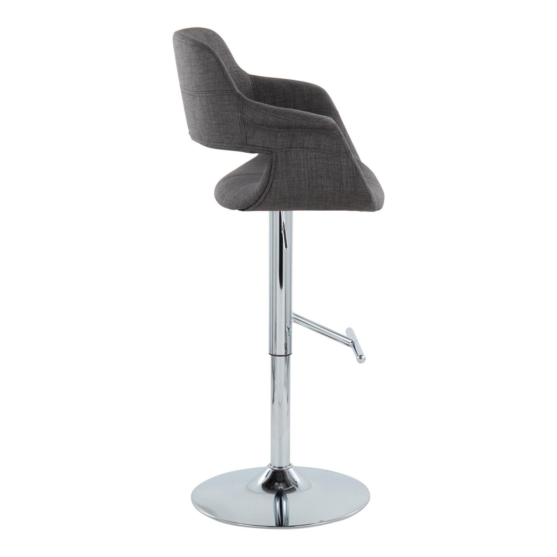 Vintage Flair - Mid Century Modern Adjustable Barstool & Straight T Footrest (Set of 2) Lumi Source