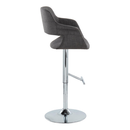 Vintage Flair - Mid Century Modern Adjustable Barstool & Straight T Footrest (Set of 2) Lumi Source