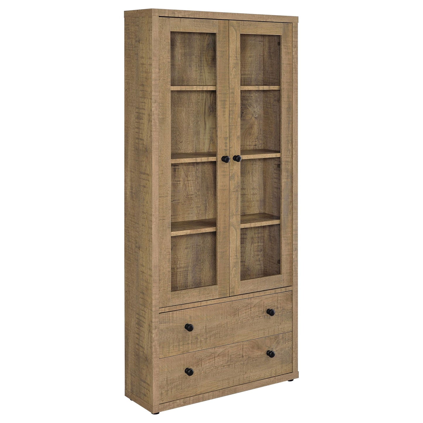 Hawthorne - 4-Shelf Glass Door Tall Cabinet With Drawers Coaster Fine Furniture