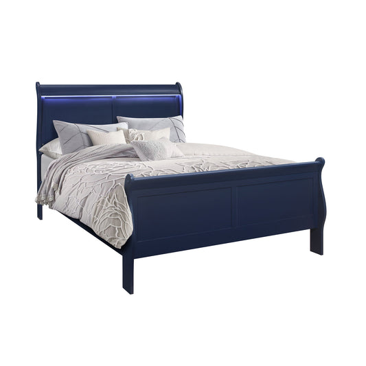 Charlston - Modern Sleigh Design Bed With LED Global Furniture USA