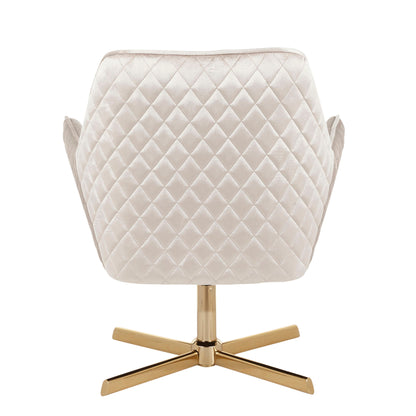Diana - Contemporary Lounge Chair - Gold / Cream Lumi Source