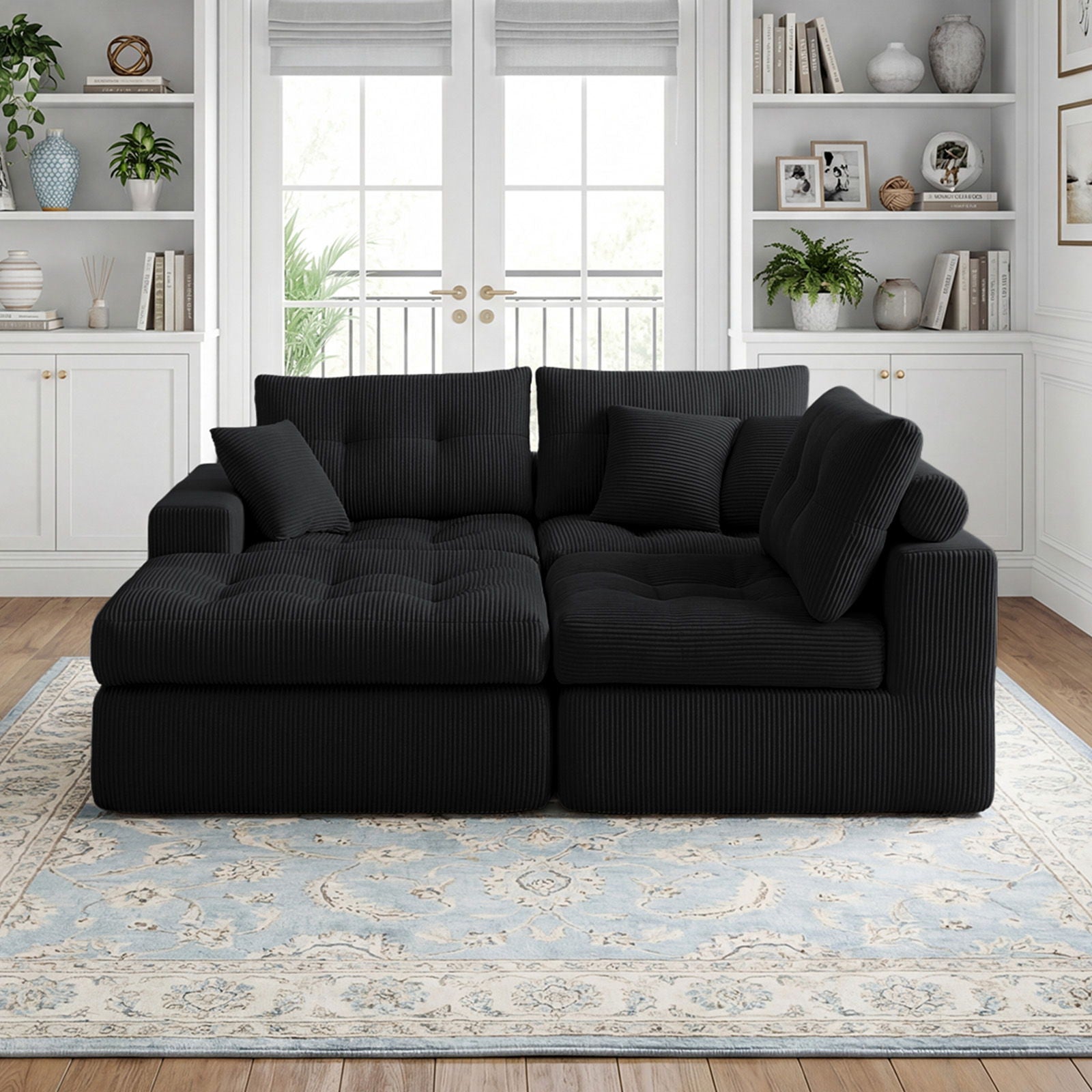 Corner Chaise L-Shaped Sectional Sofa Bed Home Essentials