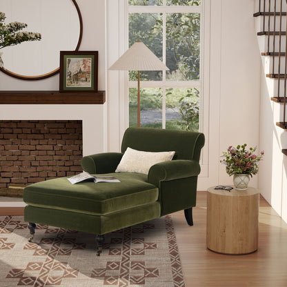 Alana Lawson - Chaise Lounge Chair - Olive Green Jennifer Taylor Home