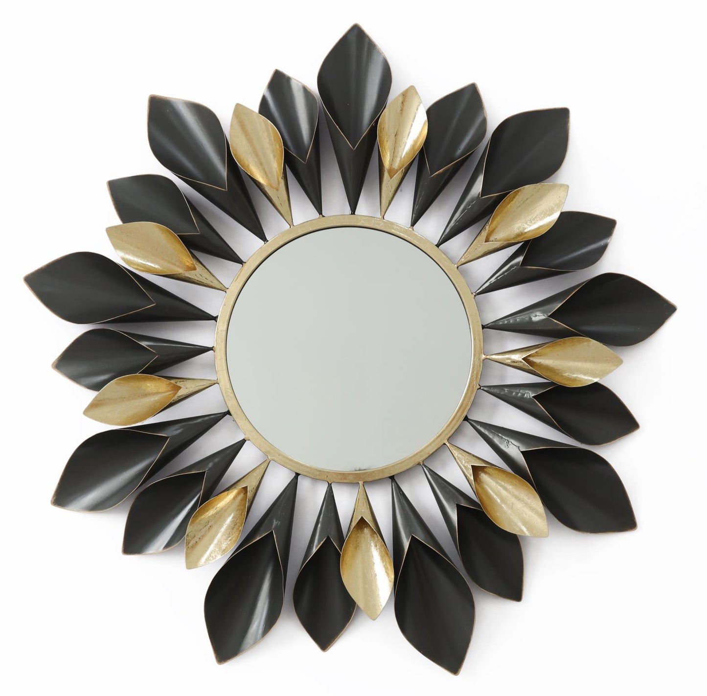 39x39 Metal Wall Mirror - Black