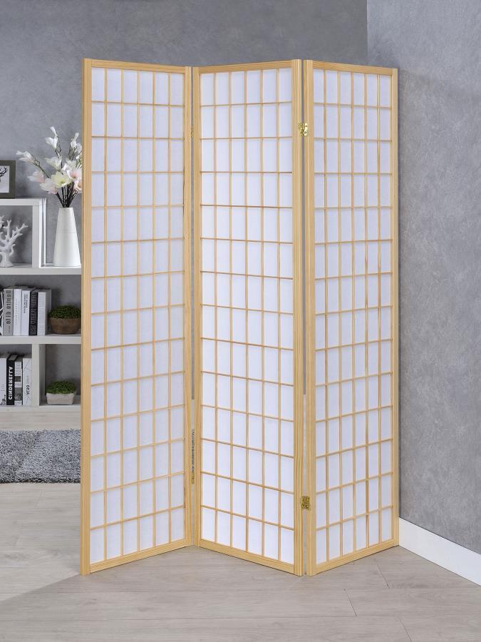 Carrie - 3-Panel Room Divider Folding Shoji Screen CoasterEveryday