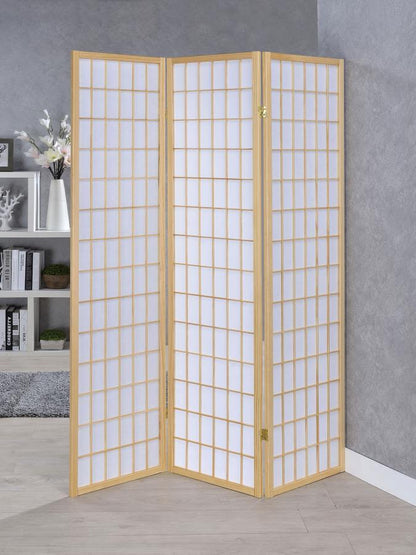 Carrie - 3-Panel Room Divider Folding Shoji Screen CoasterEveryday