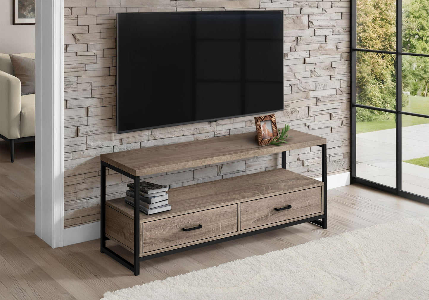 TV Stand, Console, Media Entertainment Center, Storage Drawers, Living Room, Bedroom, Contemporary, Modern 8th Street