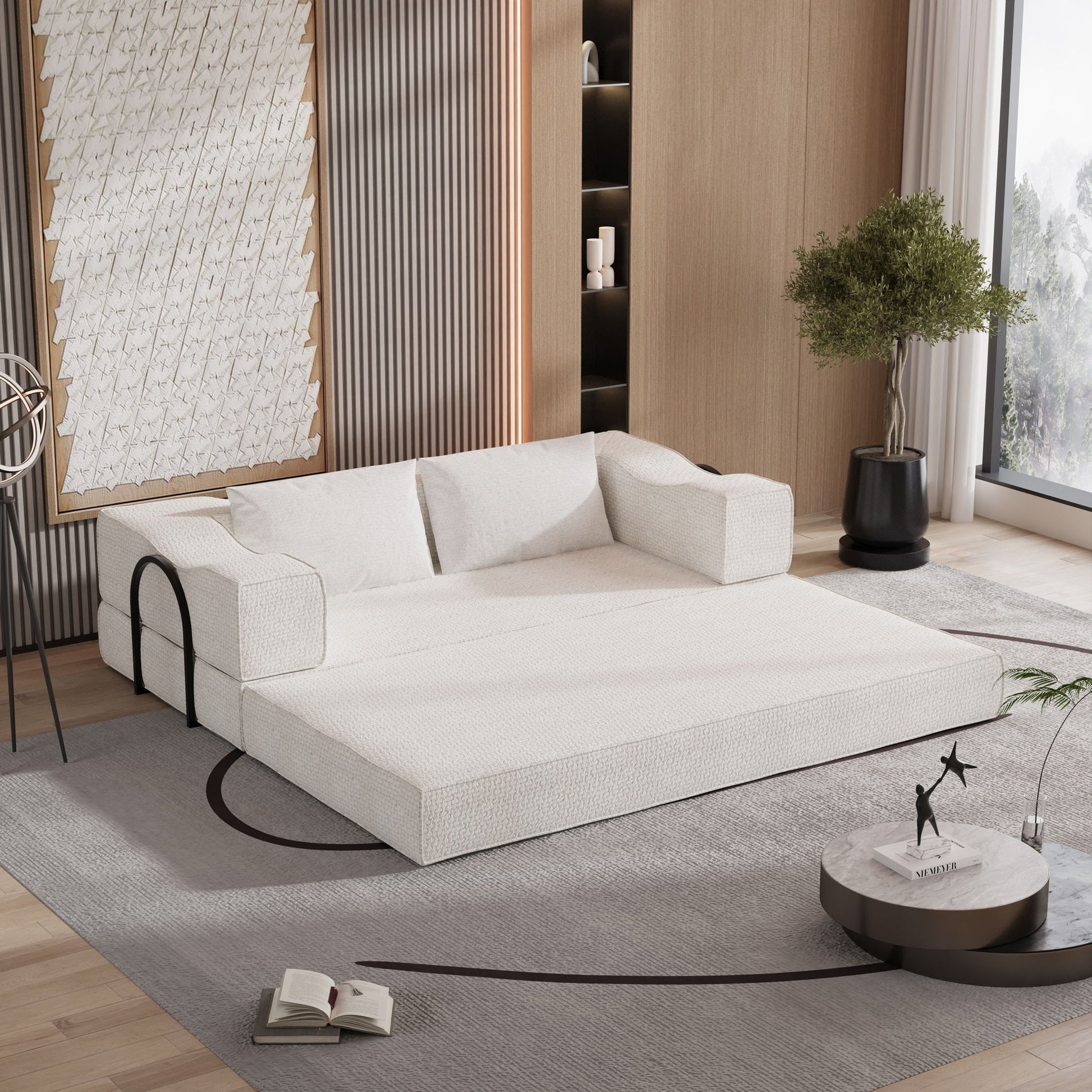 3 Seat Folding Floor Couch & King Size Bed Mattress Home Essentials