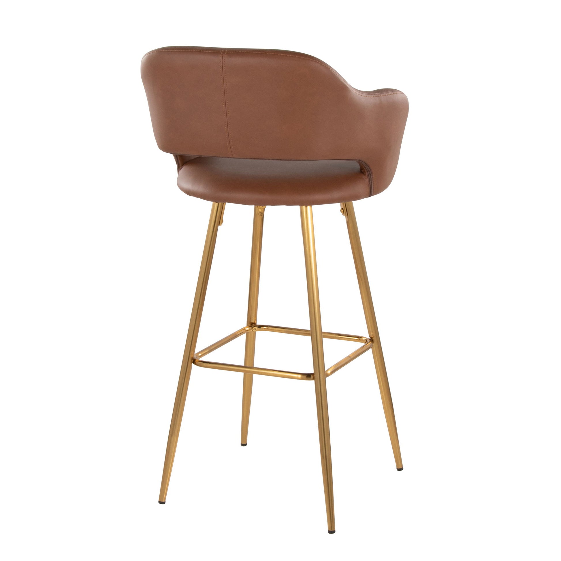 Margarite - Contemporary Fixed Height Barstool With Footrest (Set of 2) With Square Lumi Source