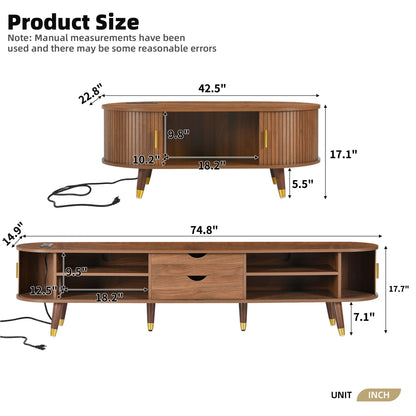 TV Stand & Coffee Table Set With Charging Station Hearth and Haven