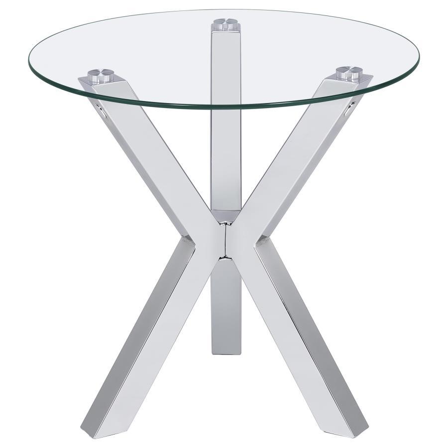 Kenzie - Round Tempered Glass Top Table Coaster Fine Furniture