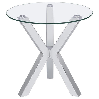 Kenzie - Round Tempered Glass Top Table Coaster Fine Furniture