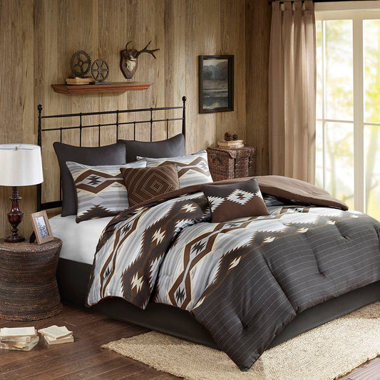 Bitter Creek - Oversized Comforter Set - Gray / Brown