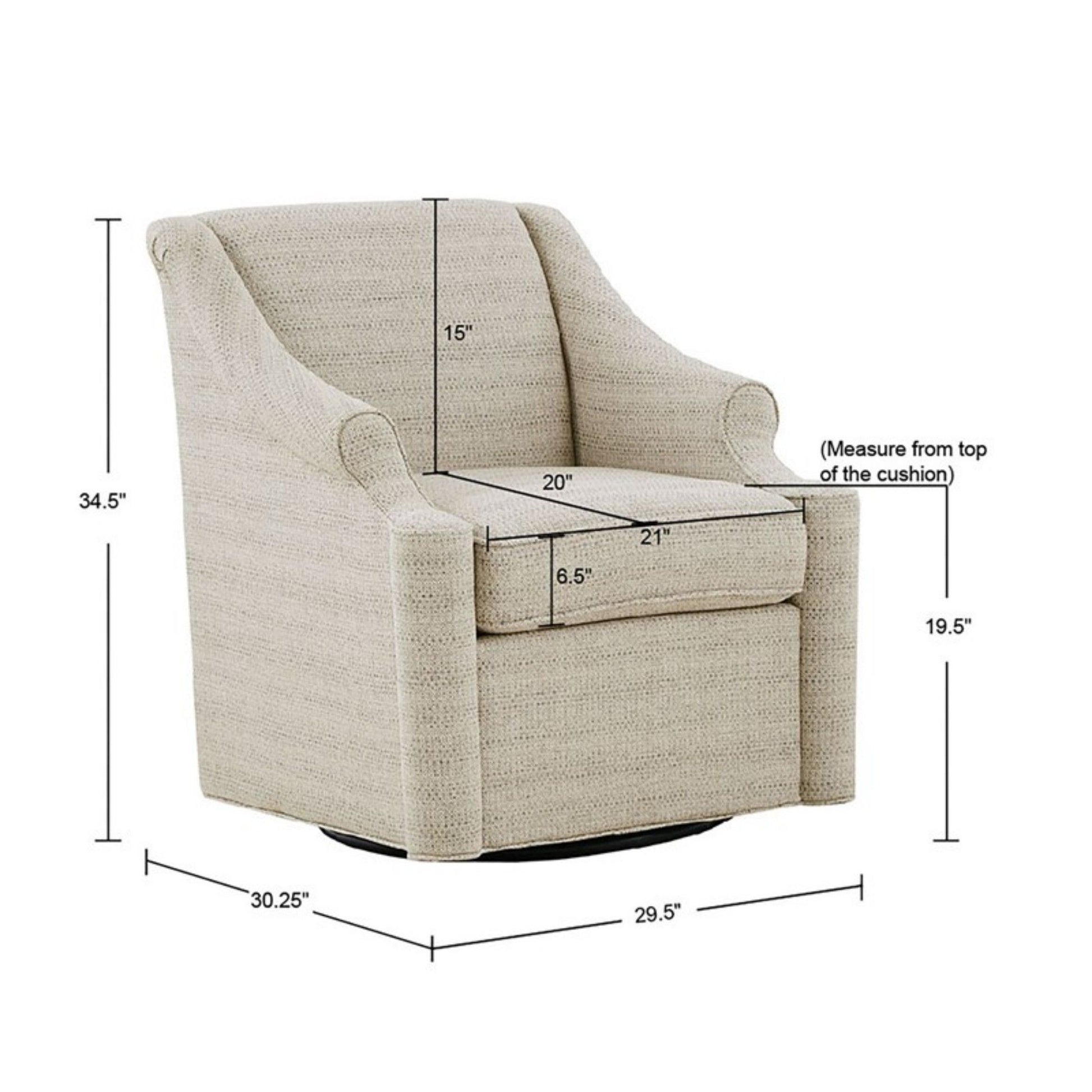 Justin - Swivel Glider Chair With 360 Degree Rotation - Tan JLA